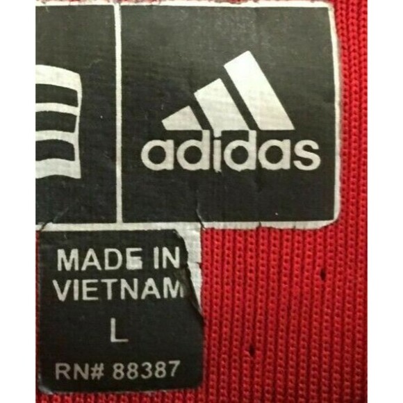 Adidas Mens Polo ClimaCool Red Striped Athletic Short Sleeve Golf Shirt Size L - Picture 5 of 6